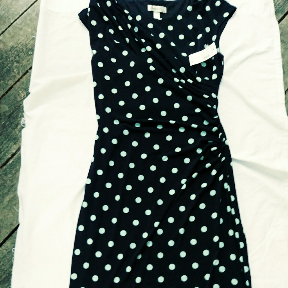 Black w green polka dots dress